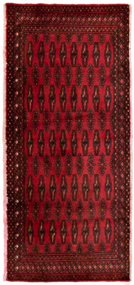 Alfombra Turkaman - 130 x 60 cm - rojo