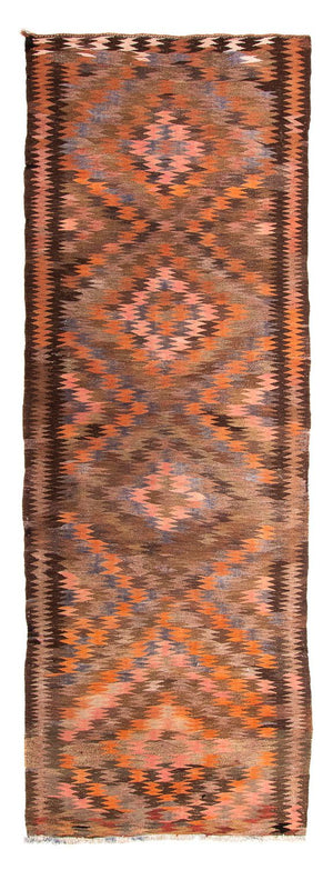 Alfombra de pasillo Alfombra Kelim - Antigua - 380 x 140 cm - multicolor