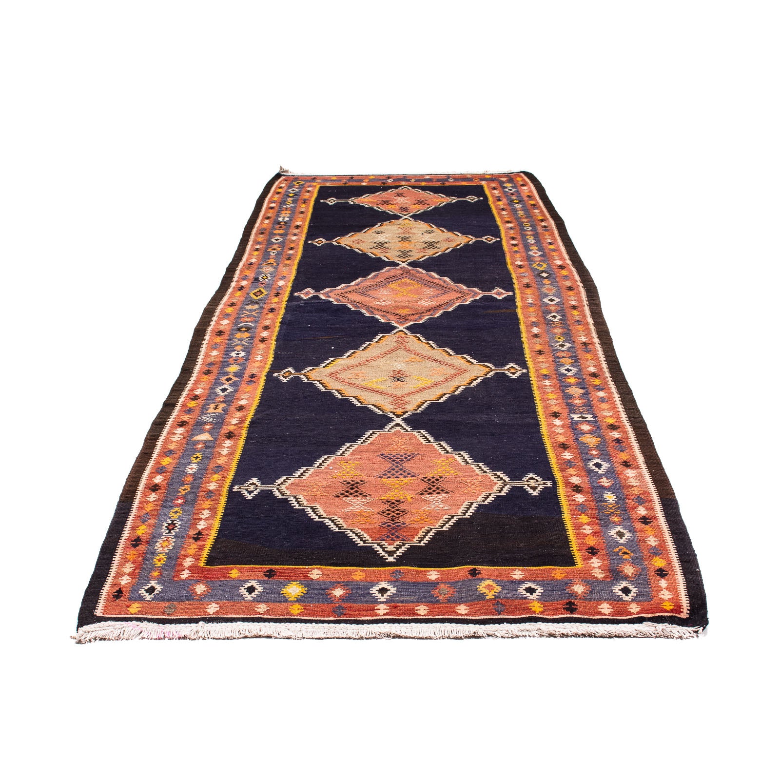 Alfombra de pasillo Alfombra Kelim - Antigua - 330 x 120 cm - multicolor