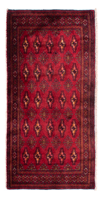 Alfombra Turkaman - 130 x 60 cm - rojo oscuro