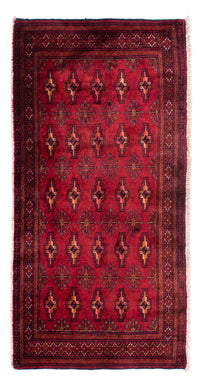 Alfombra Turkaman - 130 x 60 cm - rojo oscuro