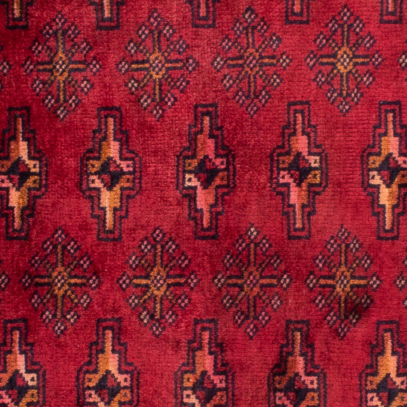 Alfombra Turkaman - 130 x 60 cm - rojo oscuro