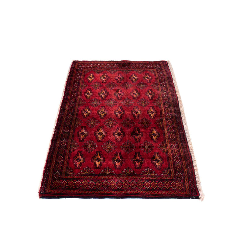Alfombra Turkaman - 130 x 60 cm - rojo oscuro