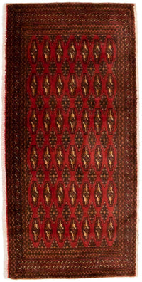 Alfombra Turkaman - 130 x 60 cm - rojo