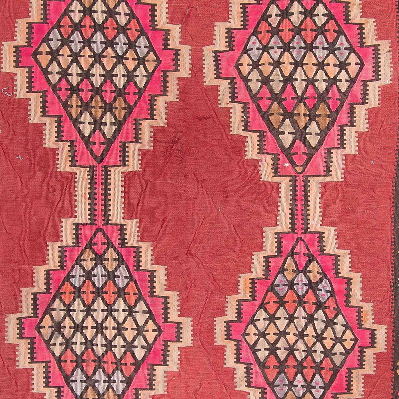 Alfombra de pasillo Alfombra Kelim - Antigua - 380 x 185 cm - rojo