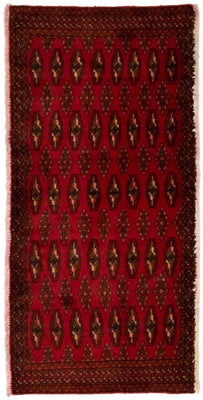 Alfombra Turkaman - 130 x 60 cm - rojo