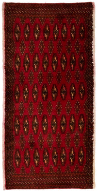 Alfombra Turkaman - 130 x 60 cm - rojo