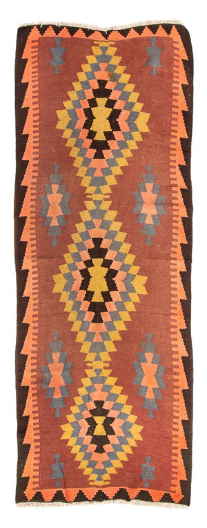 Alfombra de pasillo Alfombra Kelim - Antigua - 295 x 115 cm - multicolor