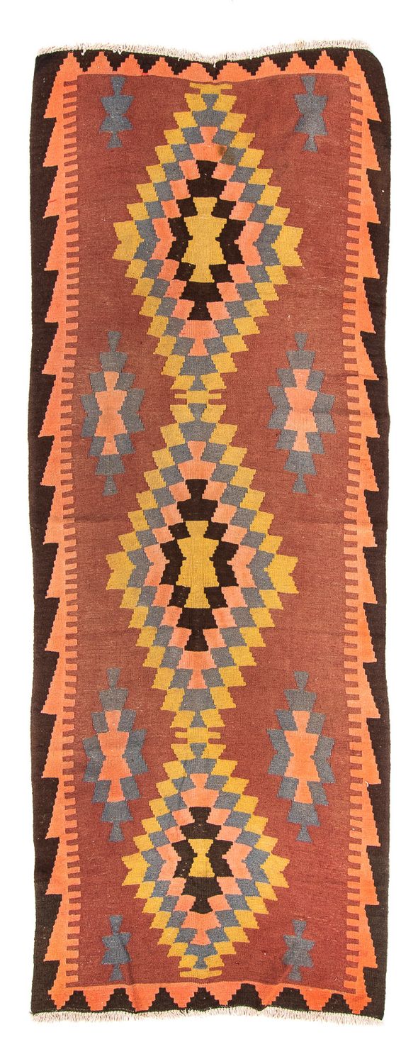 Alfombra de pasillo Alfombra Kelim - Antigua - 295 x 115 cm - multicolor