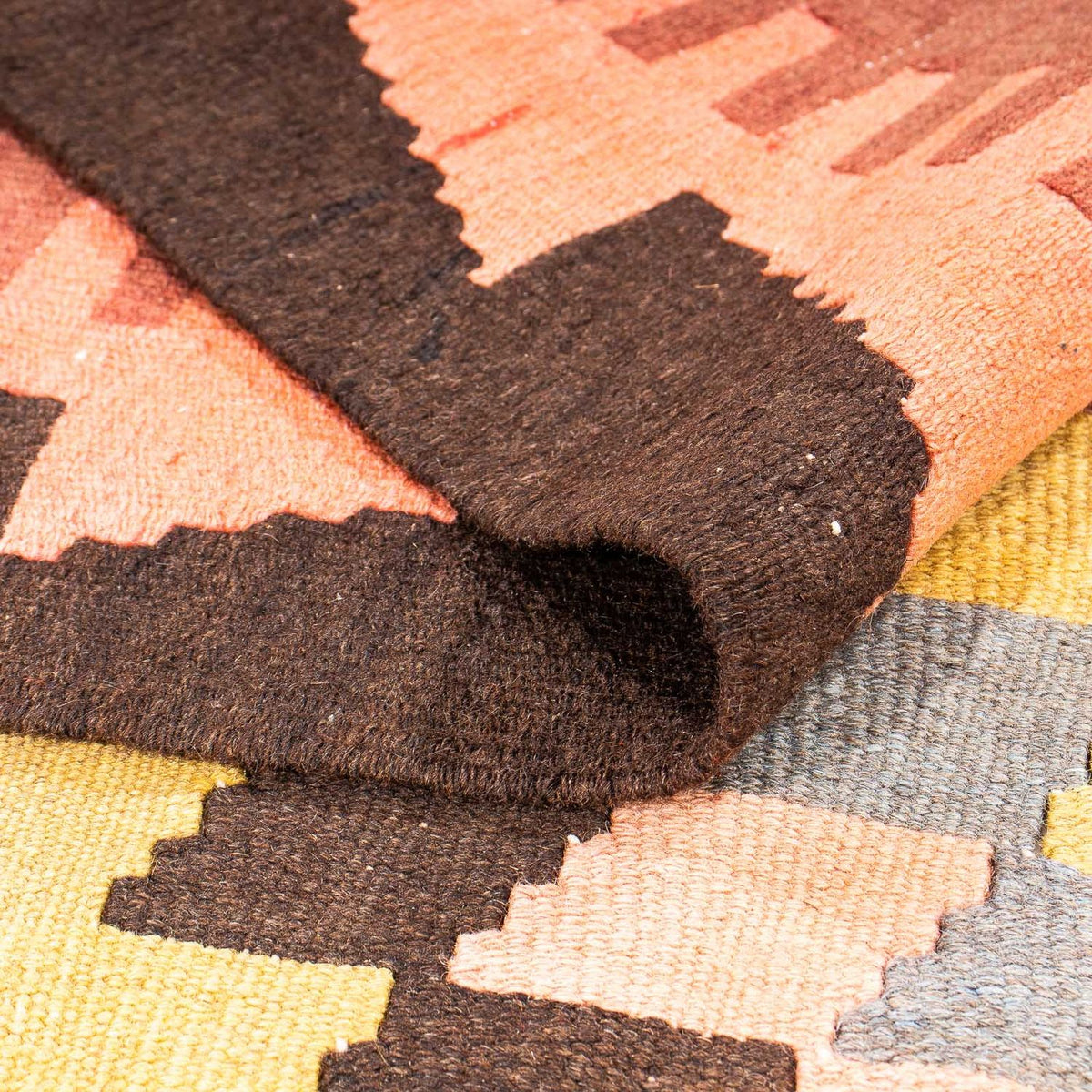 Alfombra de pasillo Alfombra Kelim - Antigua - 295 x 115 cm - multicolor