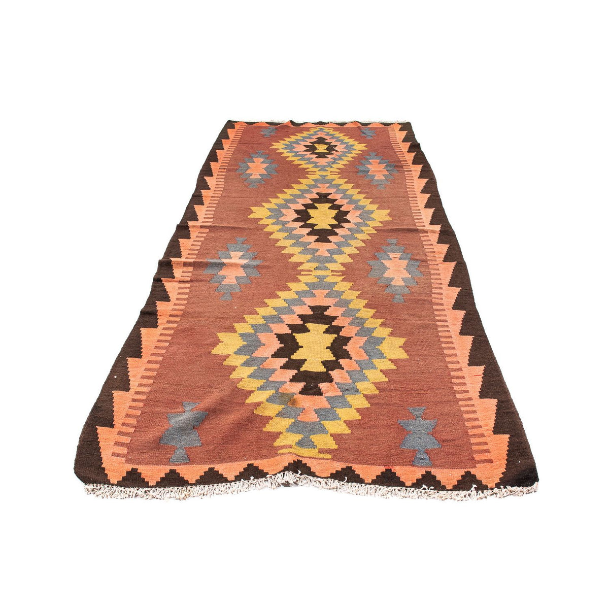 Alfombra de pasillo Alfombra Kelim - Antigua - 295 x 115 cm - multicolor