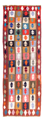 Alfombra de pasillo Alfombra Kelim - Antigua - 345 x 122 cm - multicolor