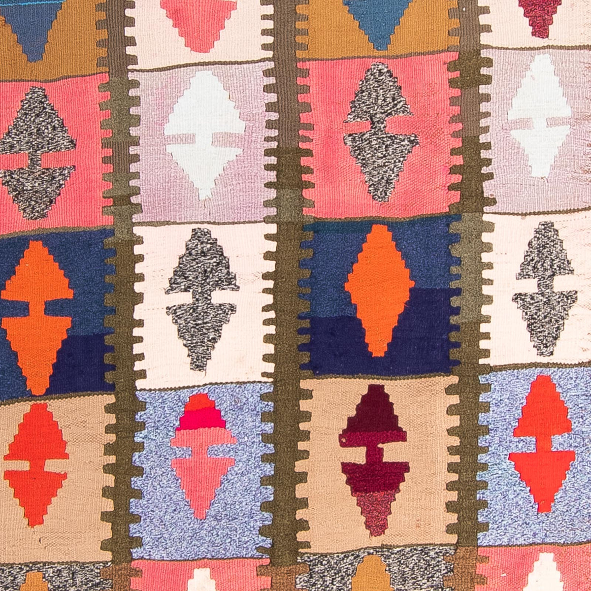 Alfombra de pasillo Alfombra Kelim - Antigua - 345 x 122 cm - multicolor