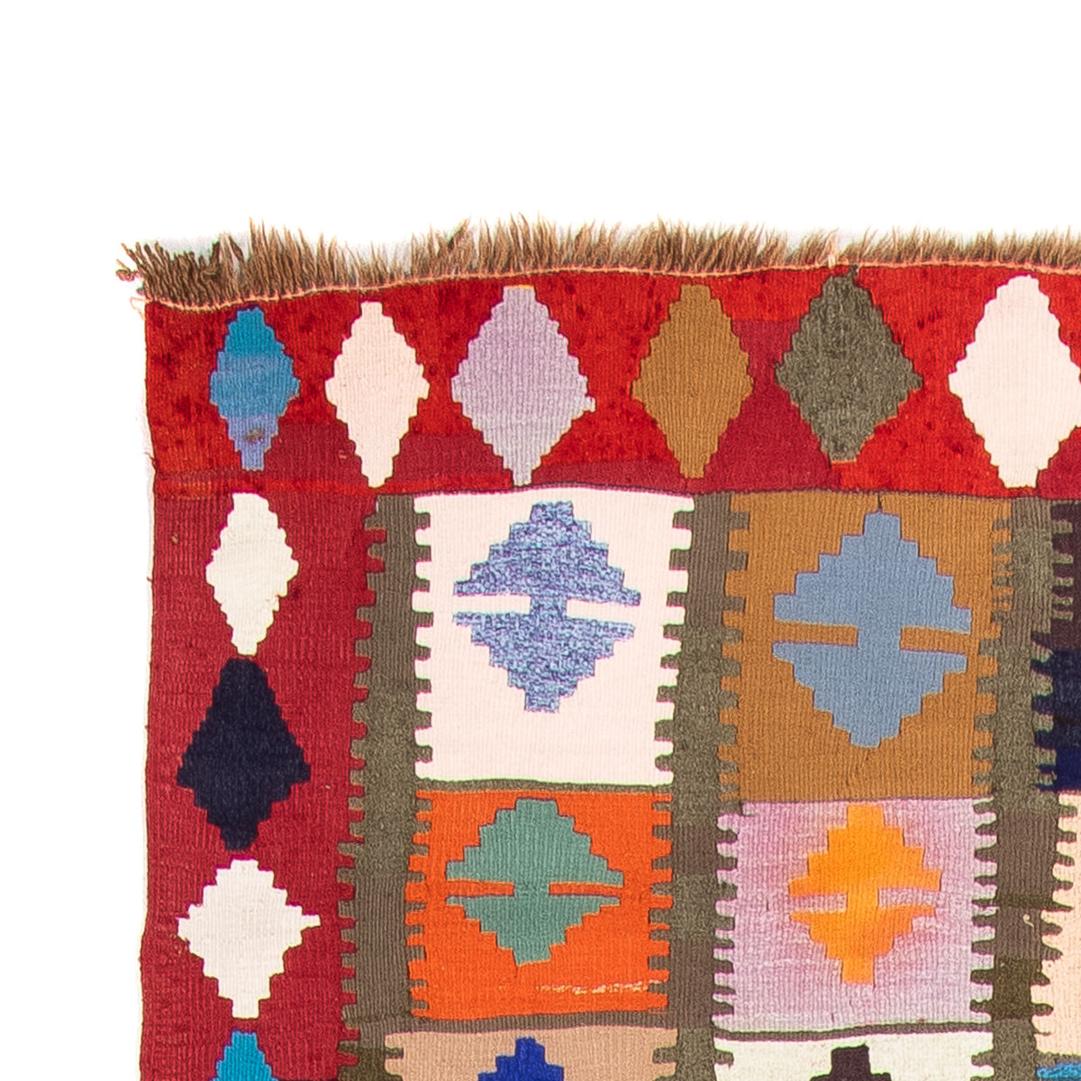 Alfombra de pasillo Alfombra Kelim - Antigua - 345 x 122 cm - multicolor