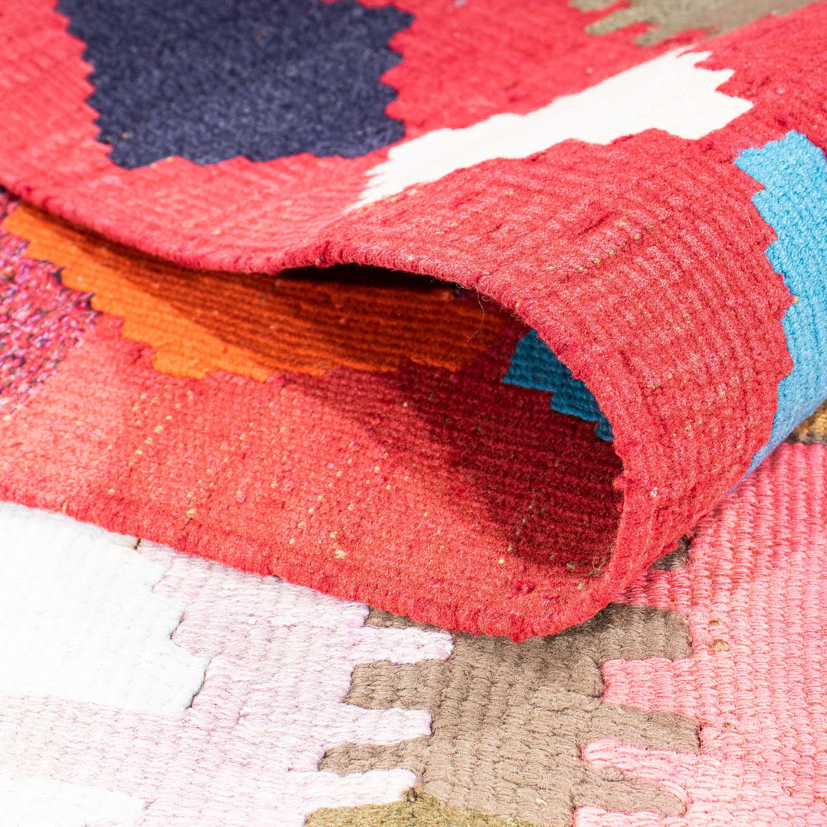 Alfombra de pasillo Alfombra Kelim - Antigua - 345 x 122 cm - multicolor