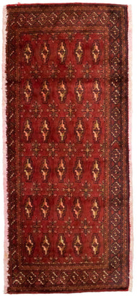 Alfombra Turkaman - 130 x 60 cm - rojo