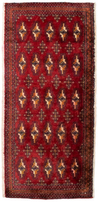 Alfombra Turkaman - 130 x 60 cm - rojo
