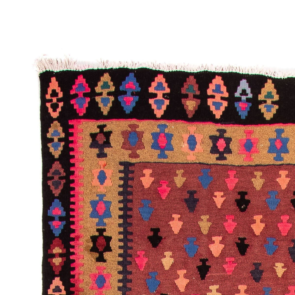 Alfombra de pasillo Alfombra Kelim - Antigua - 330 x 145 cm - multicolor