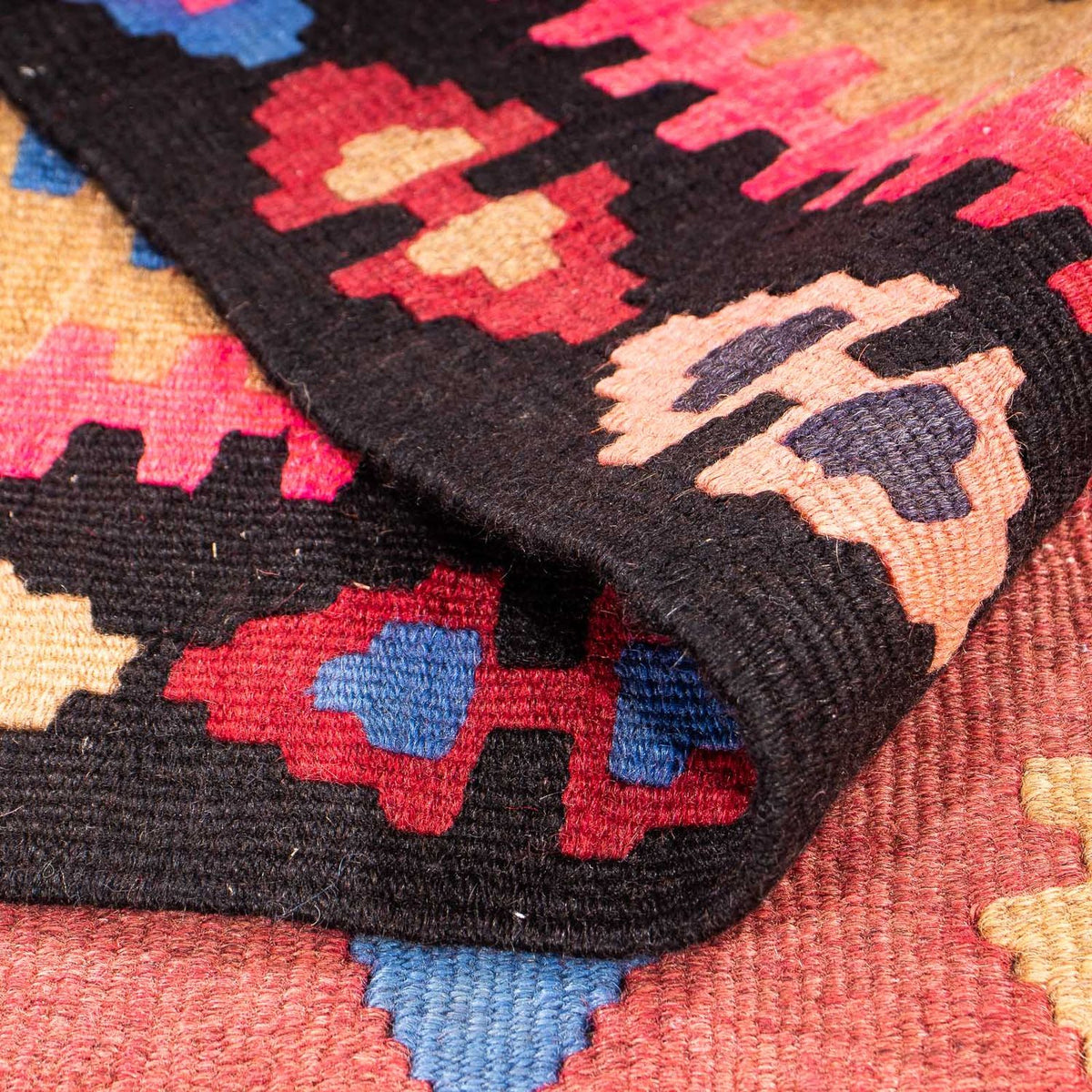 Alfombra de pasillo Alfombra Kelim - Antigua - 330 x 145 cm - multicolor