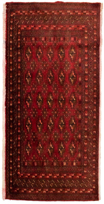Alfombra Turkaman - 130 x 60 cm - rojo