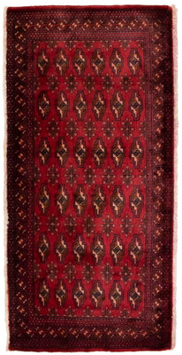 Alfombra Turkaman - 130 x 60 cm - rojo