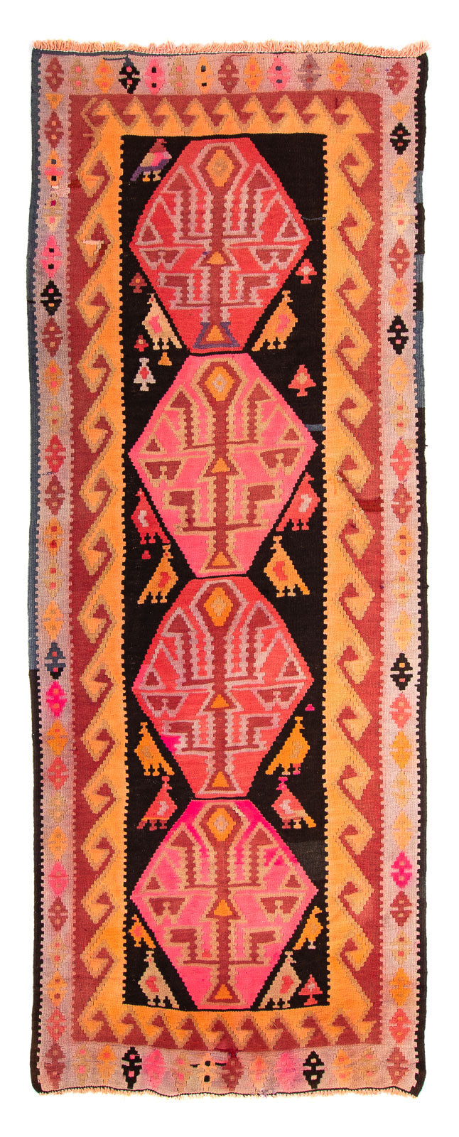 Alfombra de pasillo Alfombra Kelim - Antigua - 265 x 110 cm - multicolor