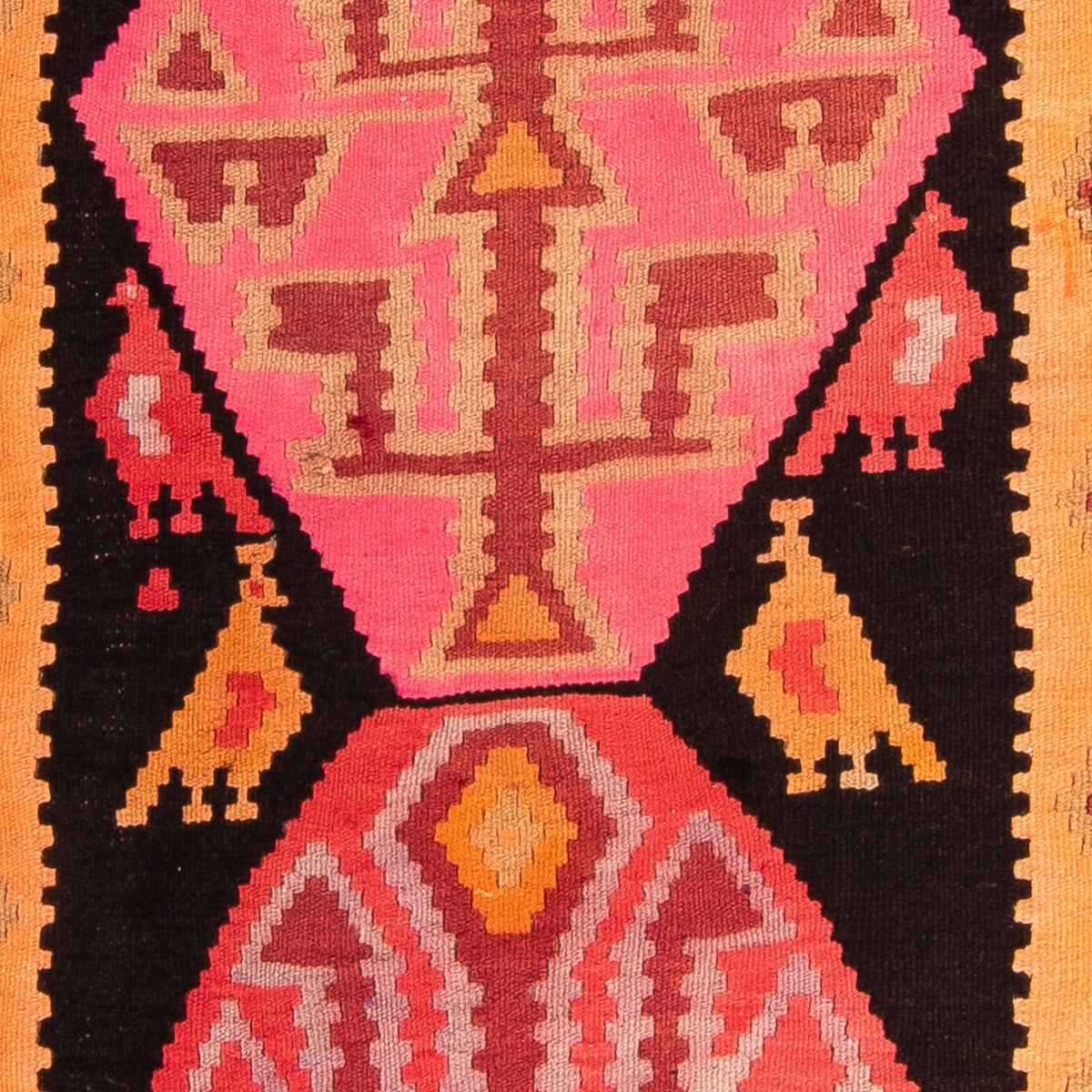 Alfombra de pasillo Alfombra Kelim - Antigua - 265 x 110 cm - multicolor