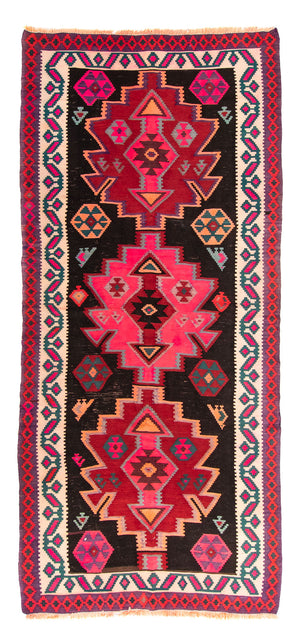 Alfombra de pasillo Alfombra Kelim - Antigua - 320 x 145 cm - multicolor