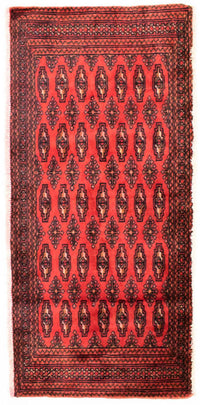 Alfombra Turkaman - 130 x 60 cm - rojo