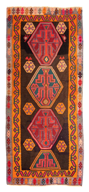 Alfombra de pasillo Alfombra Kelim - Antigua - 330 x 155 cm - multicolor