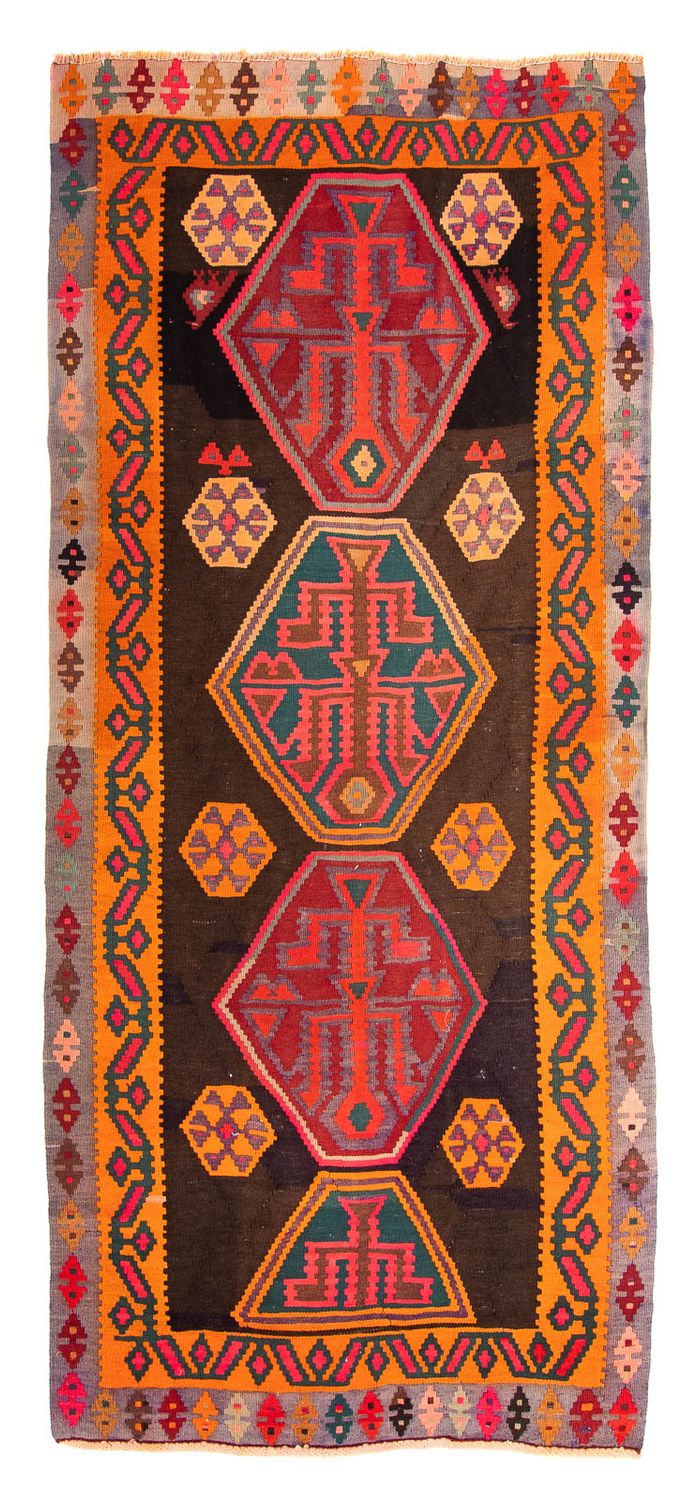 Alfombra de pasillo Alfombra Kelim - Antigua - 330 x 155 cm - multicolor