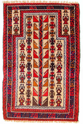 Alfombra Belutsch - 126 x 79 cm - rojo