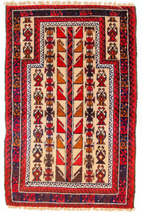 Alfombra Belutsch - 126 x 79 cm - rojo