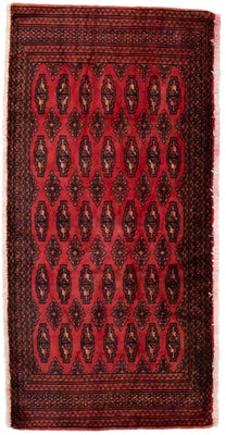 Alfombra Turkaman - 130 x 60 cm - rojo