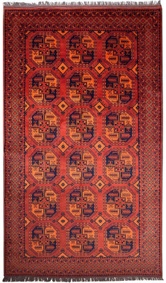 Alfombra afgana - Kunduz - 300 x 199 cm - rojo