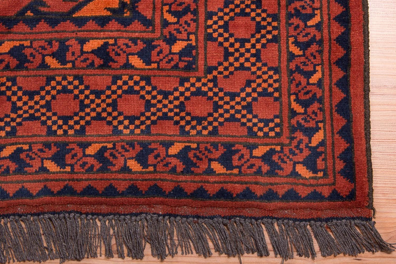 Alfombra afgana - Kunduz - 300 x 199 cm - rojo