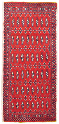 Alfombra Turkaman - 130 x 60 cm - rojo
