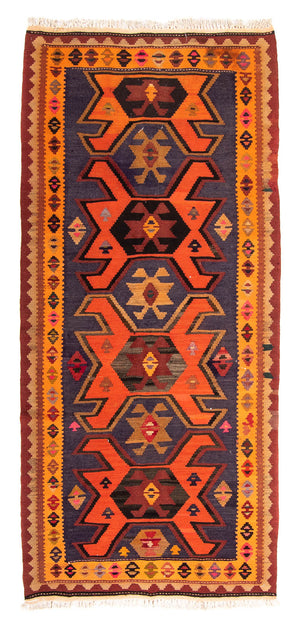 Alfombra de pasillo Alfombra Kelim - Antigua - 220 x 110 cm - multicolor