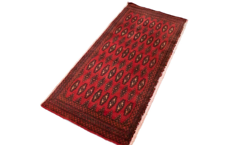 Alfombra Turkaman - 130 x 60 cm - rojo