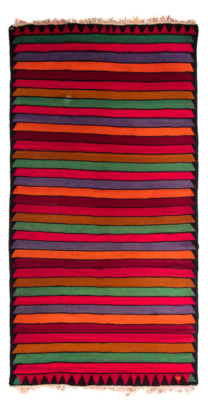 Alfombra de pasillo Alfombra Kelim - Antigua - 350 x 185 cm - multicolor