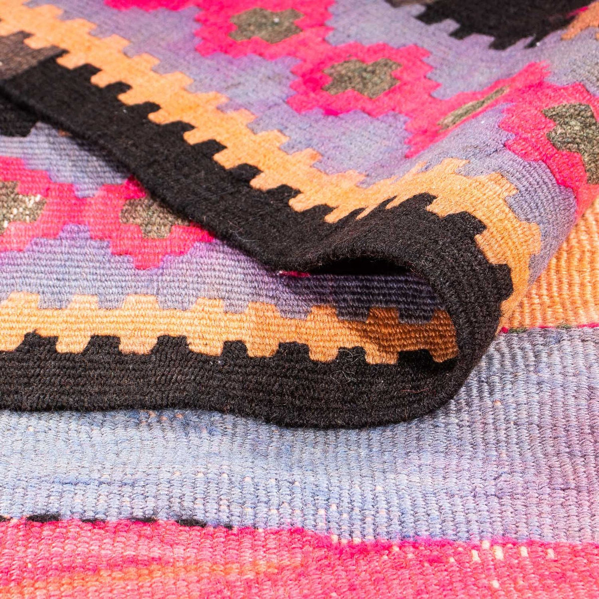 Alfombra de pasillo Alfombra Kelim - Antigua - 340 x 140 cm - multicolor