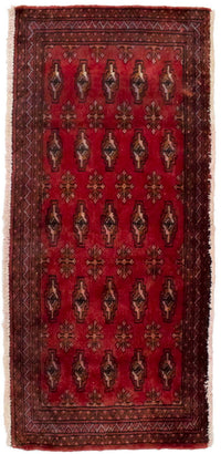 Alfombra Turkaman - 130 x 60 cm - rojo
