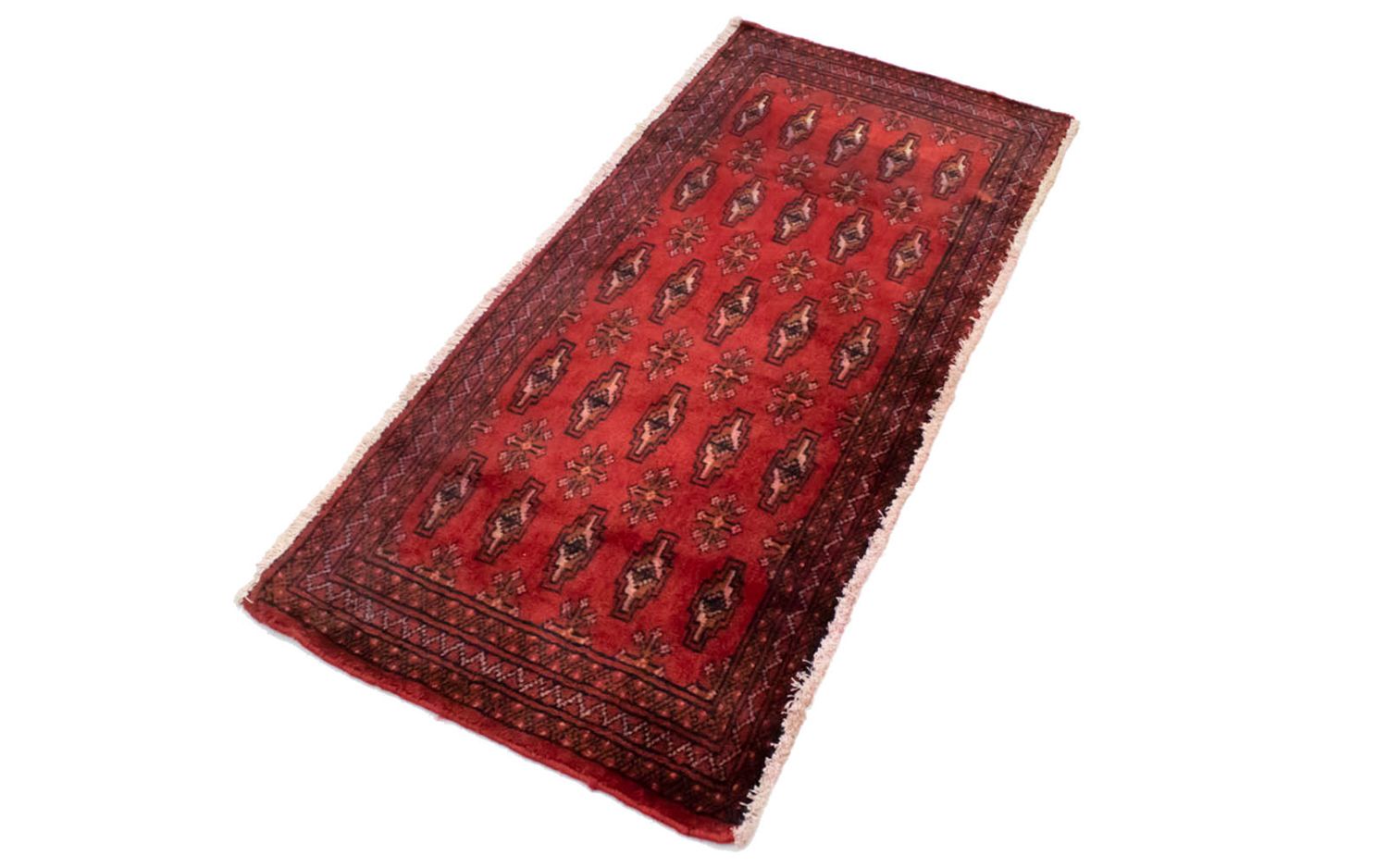 Alfombra Turkaman - 130 x 60 cm - rojo