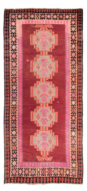 Alfombra de pasillo Alfombra Kelim - Antigua - 395 x 180 cm - multicolor