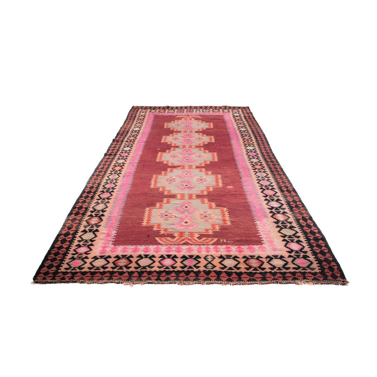 Alfombra de pasillo Alfombra Kelim - Antigua - 395 x 180 cm - multicolor