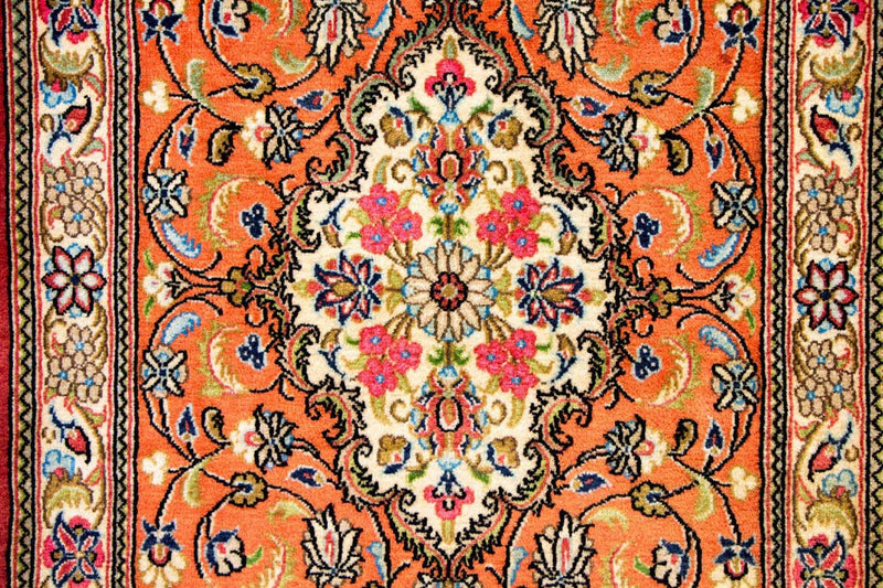 Alfombra de pasillo Alfombra persa - Ghom - 213 x 70 cm - naranja