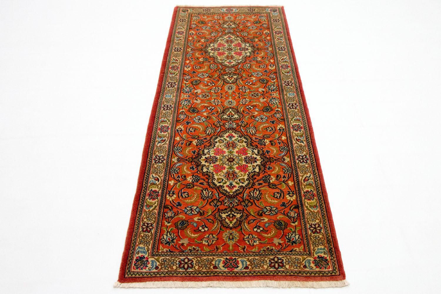 Alfombra de pasillo Alfombra persa - Ghom - 213 x 70 cm - naranja