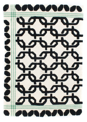 Alfombra de lana - 132 x 95 cm - beige