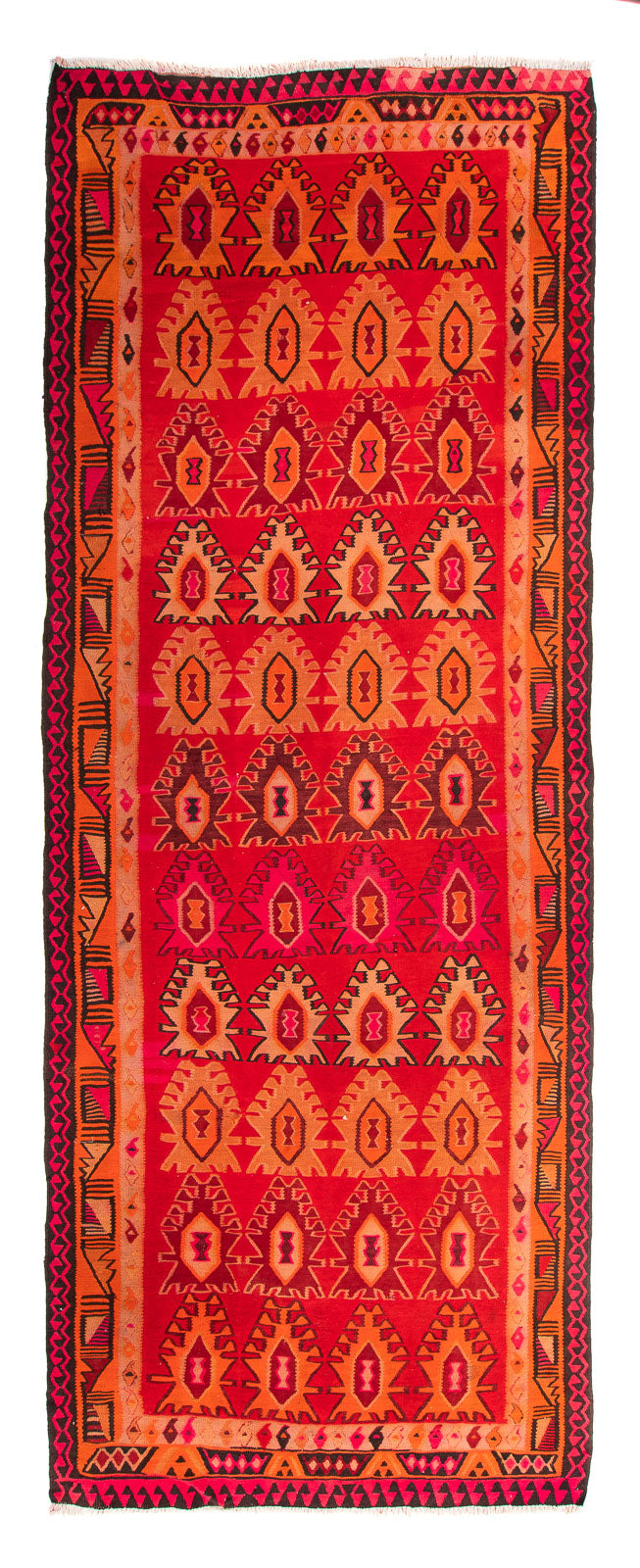 Alfombra de pasillo Alfombra Kelim - Antigua - 395 x 155 cm - multicolor