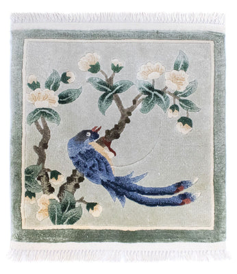 Alfombra de seda - Seda china cuadrado  - 31 x 31 cm - multicolor